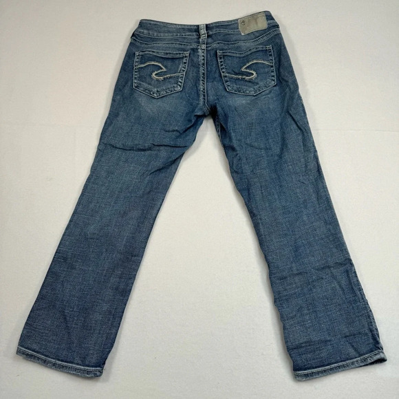 Silver Suki Capri Jeans Womens Size 29 Straight Leg Medium Wash Stretch Denim - Picture 2 of 12